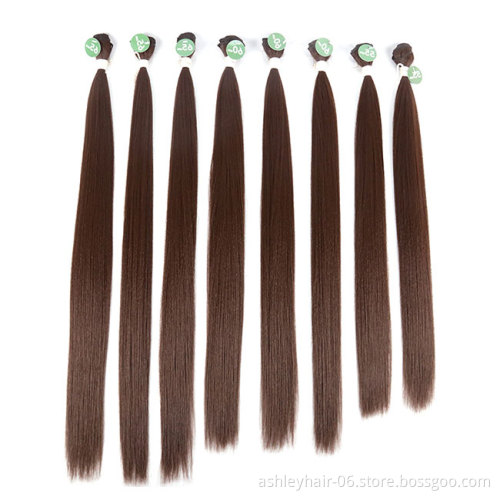 Natural Kanekalon Fiber Lily Brazilian Texture Straight Yaki Hair Wig